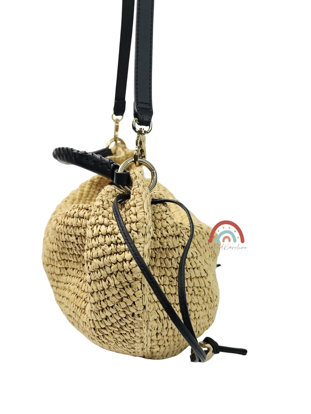 Madewell The Camren Gathered Shoulder Bag in Natural Straw and Leather Trim - Picture 8 of 16
